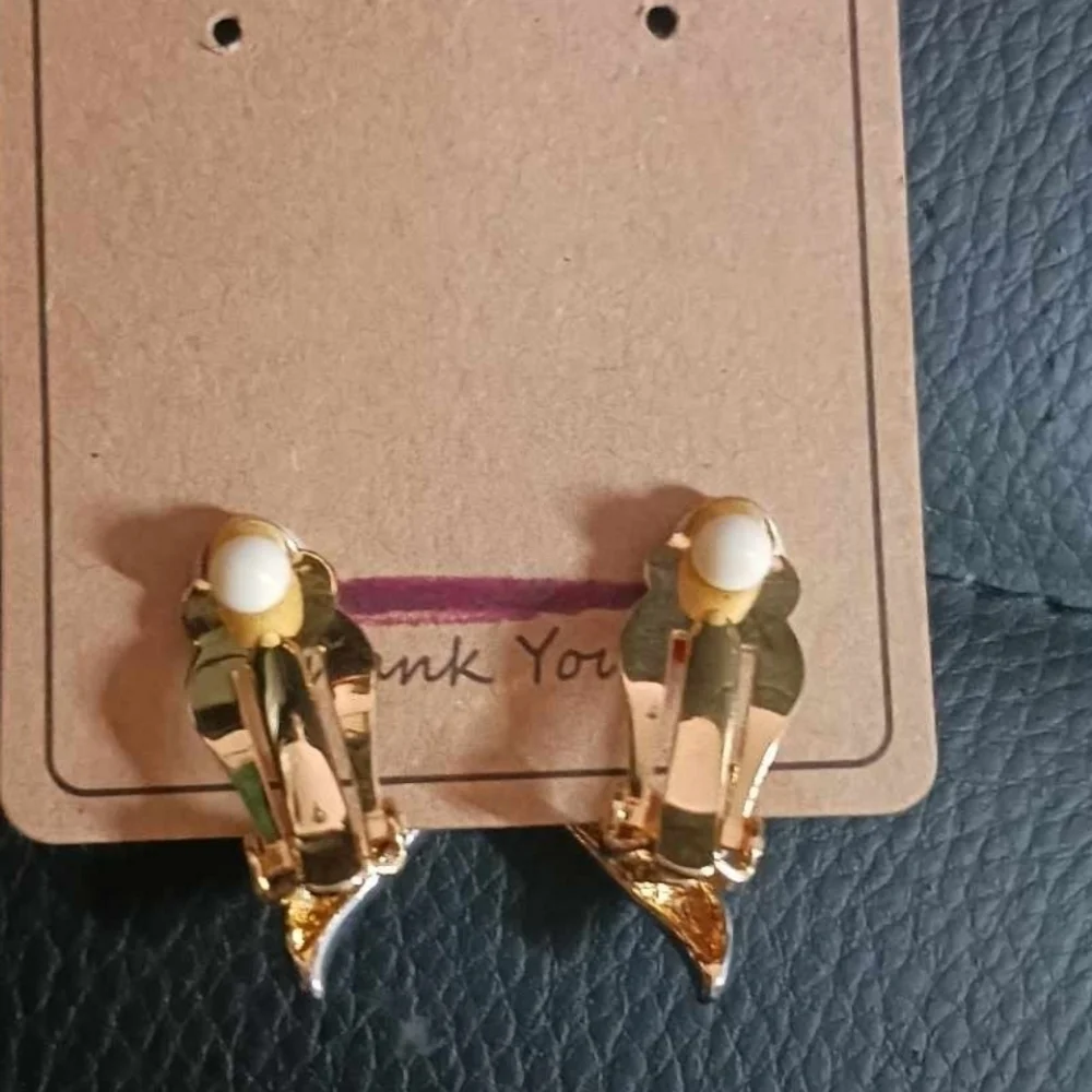 Gold and silver clip on earrings luxury